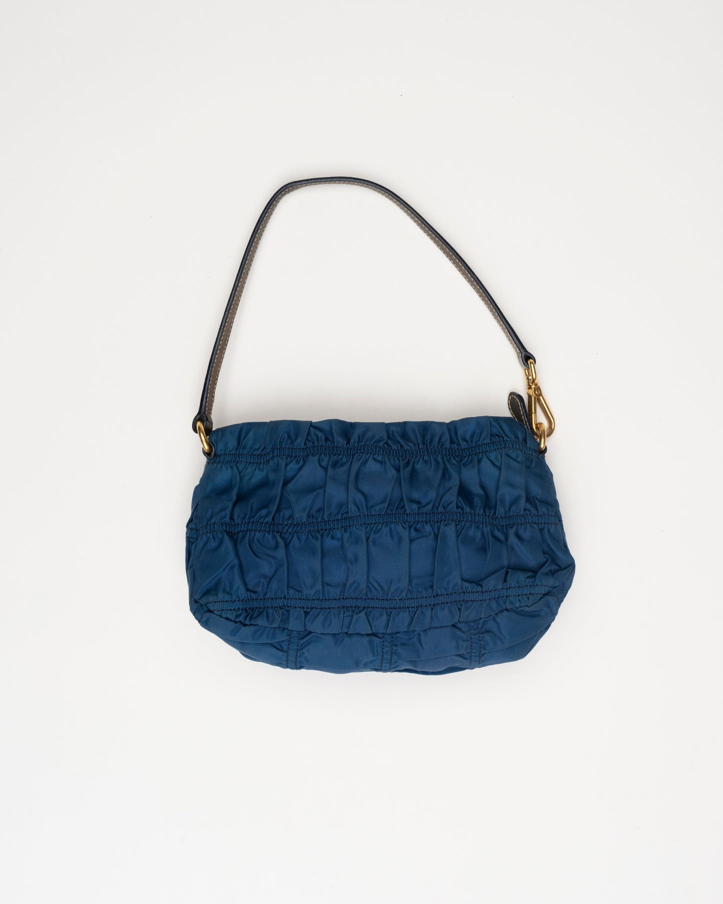 90s PRADA Blue Tessuto Gaufre Mini Bag