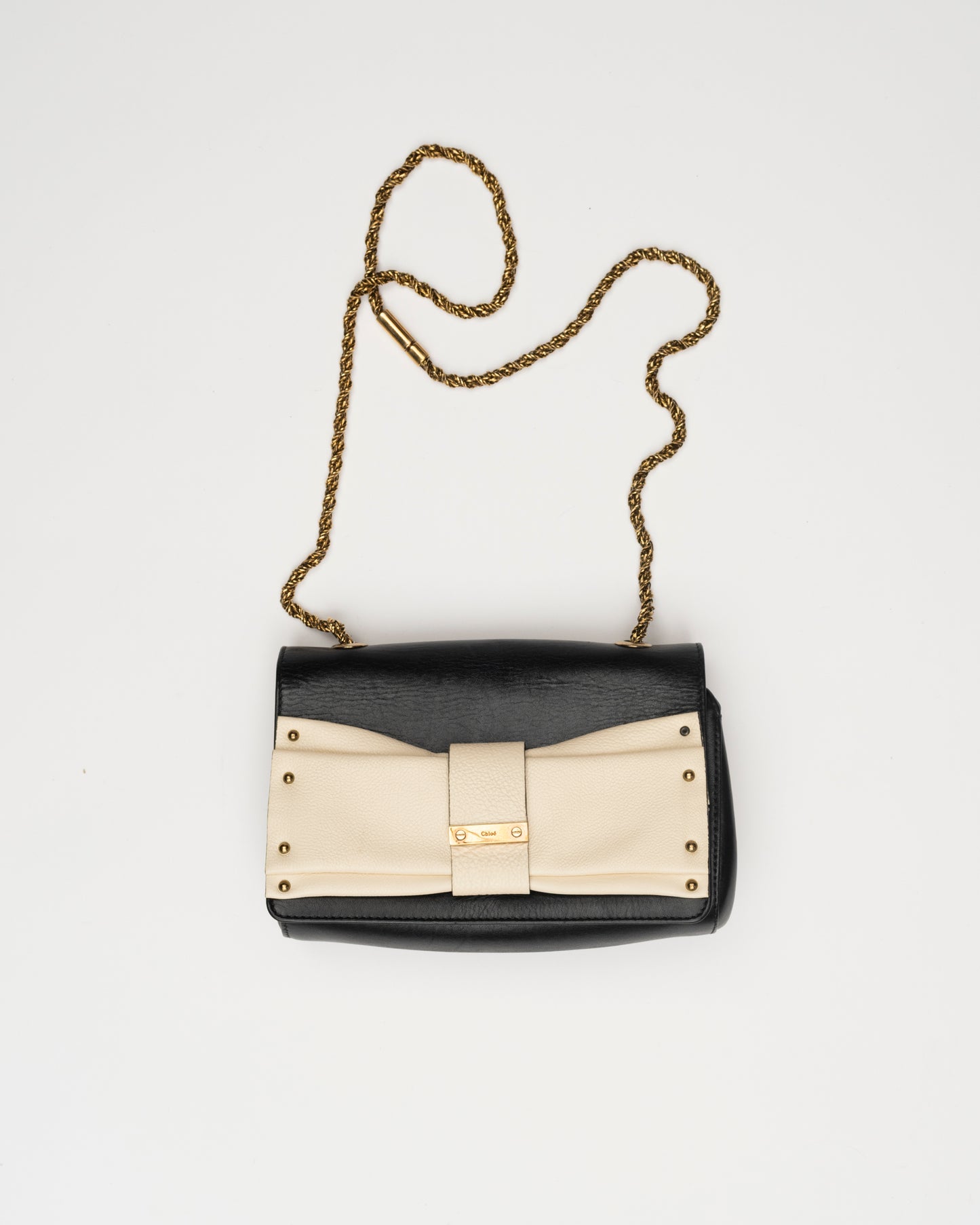 2000s CHLOE Black/Creme Bow Bag