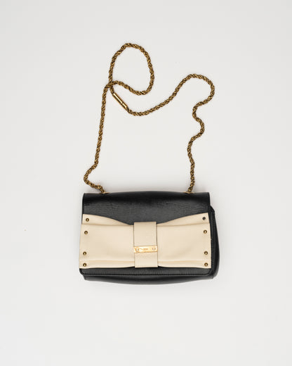 2000s CHLOE Black/Creme Bow Bag