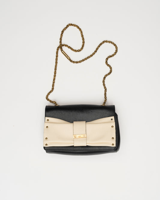 2000s CHLOE Black/Creme Bow Bag