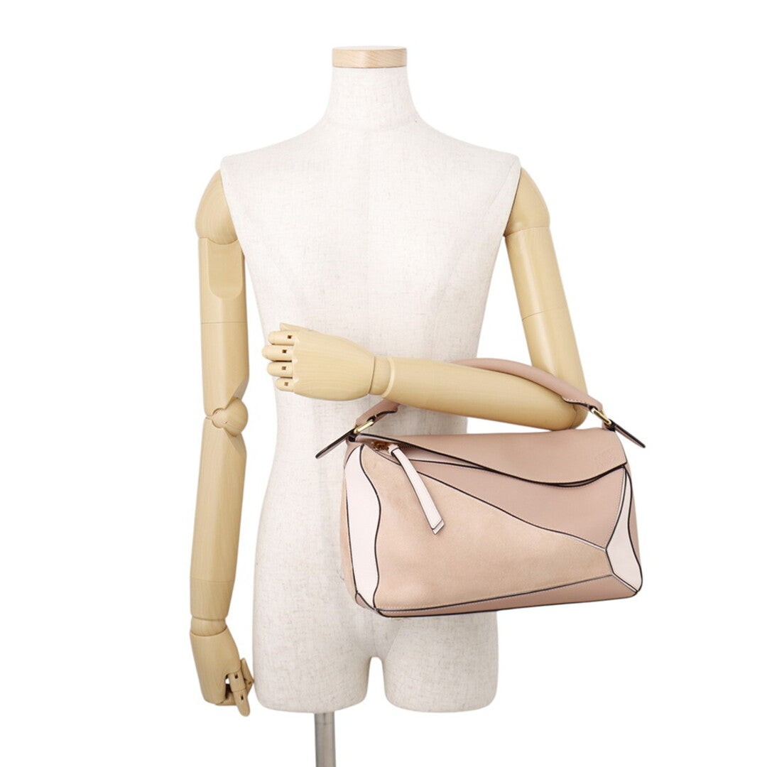 LOEWE Blush Suede Puzzle Bag