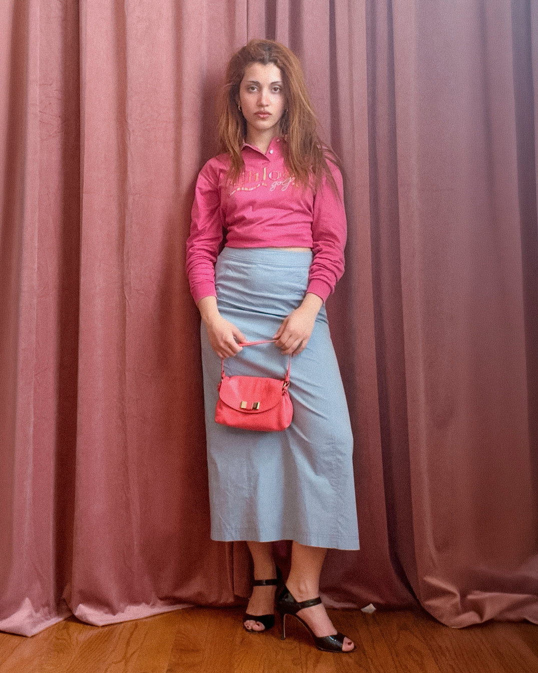 90s CHLOE GOLF Pink Logo Shirt (S-L)