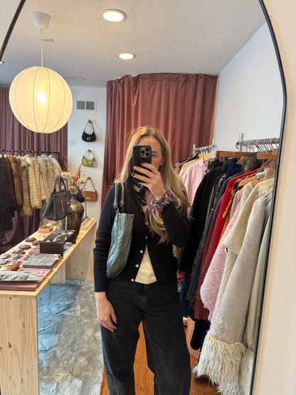 CC VTG PRADA Tessuto Green + Grey Waves Bag