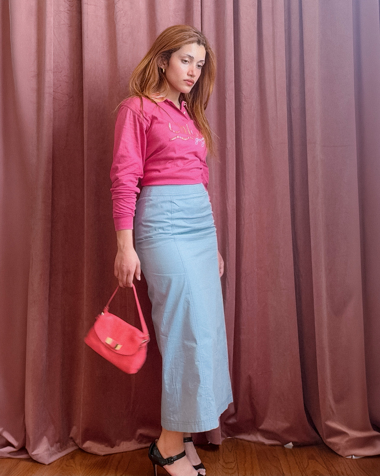 90s CHLOE GOLF Pink Logo Shirt (S-L)