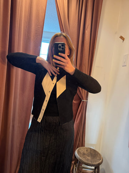 60s/70s Geometric Wool Top/Vest (S/M)