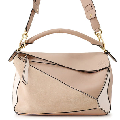 LOEWE Blush Suede Puzzle Bag