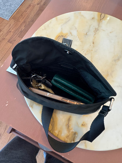 90s PRADA Dark Green Tessuto Waist Bag
