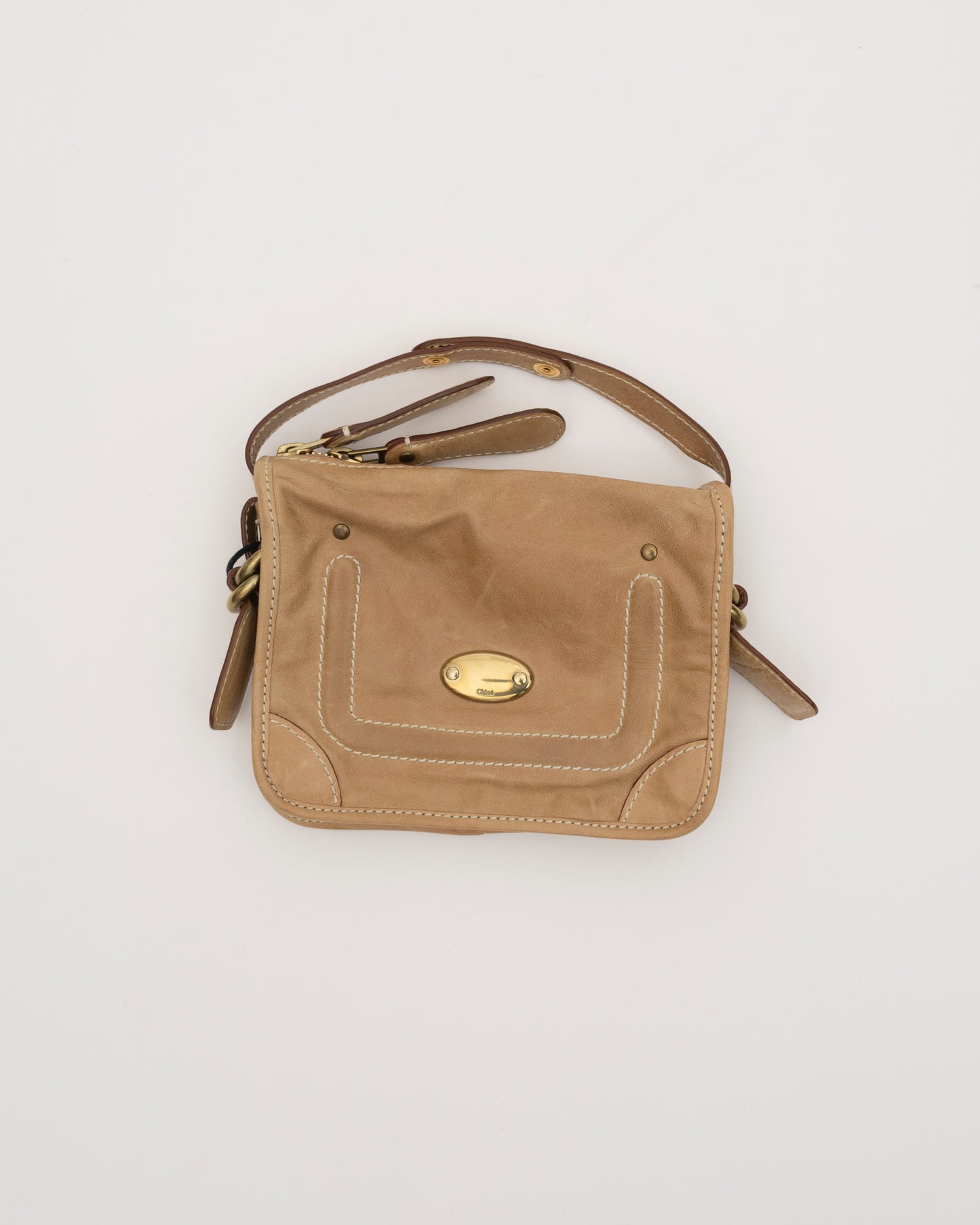 2000s CHLOE Small Beige Leather Bag
