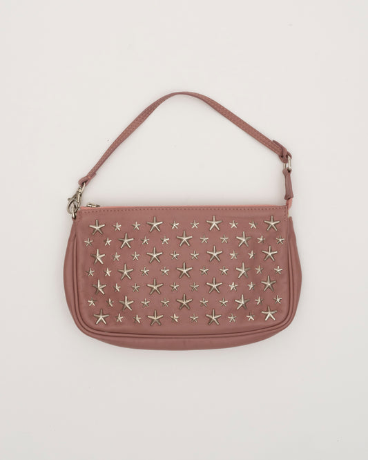 2000s JIMMY CHOO Pink Sasha Mini Baguette Bag