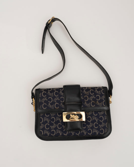 80s/90s CELINE Sulky C Navy Shoulder Bag