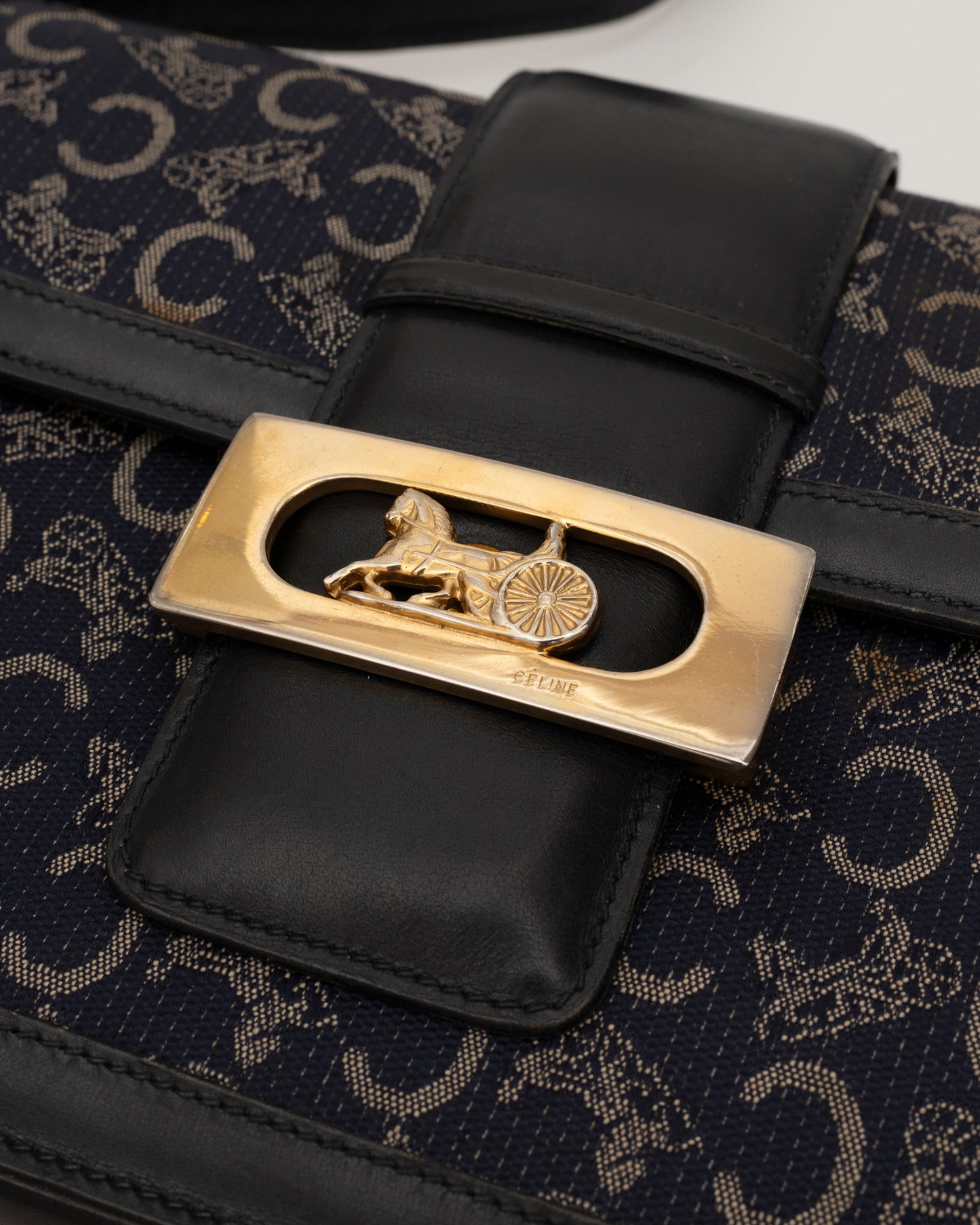 80s/90s CELINE Sulky C Navy Shoulder Bag
