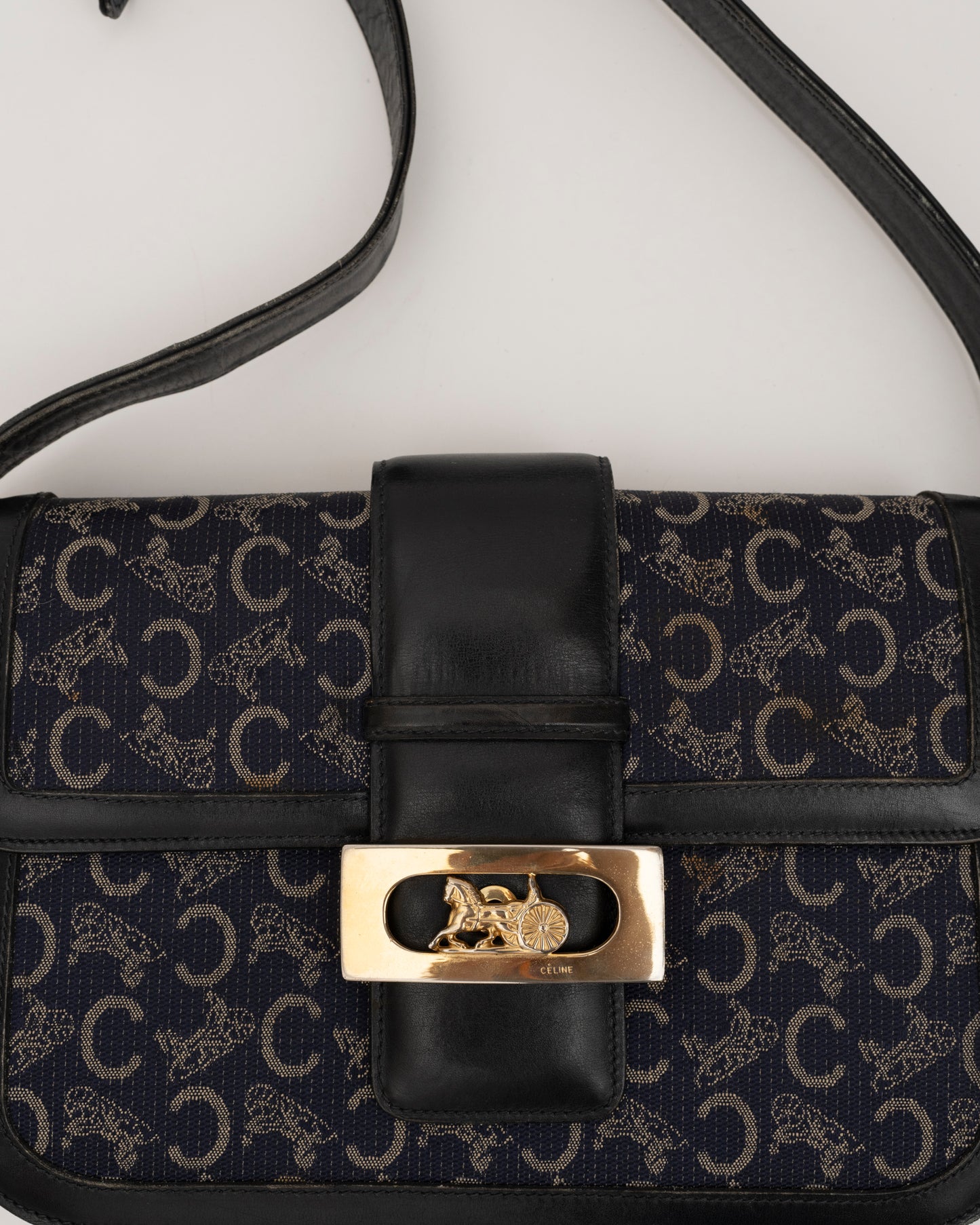 80s/90s CELINE Sulky C Navy Shoulder Bag