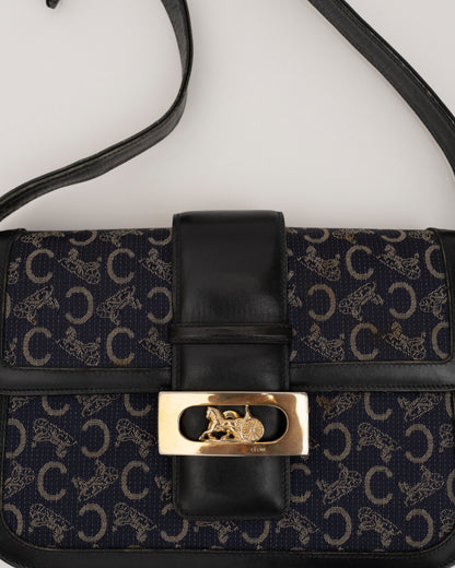 80s/90s CELINE Sulky C Navy Shoulder Bag