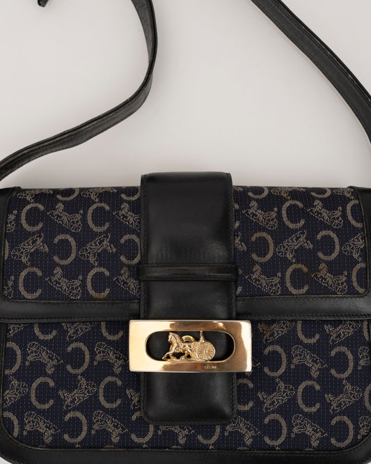 80s/90s CELINE Sulky C Navy Shoulder Bag