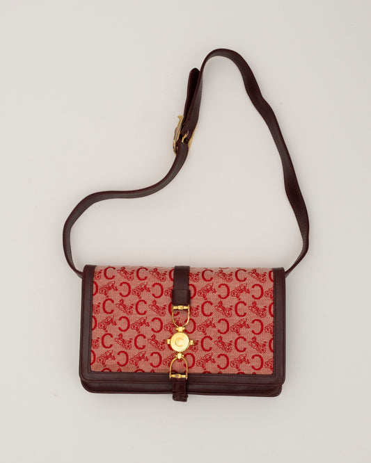 80s/90s CELINE Sulky C Red Shoulder Bag