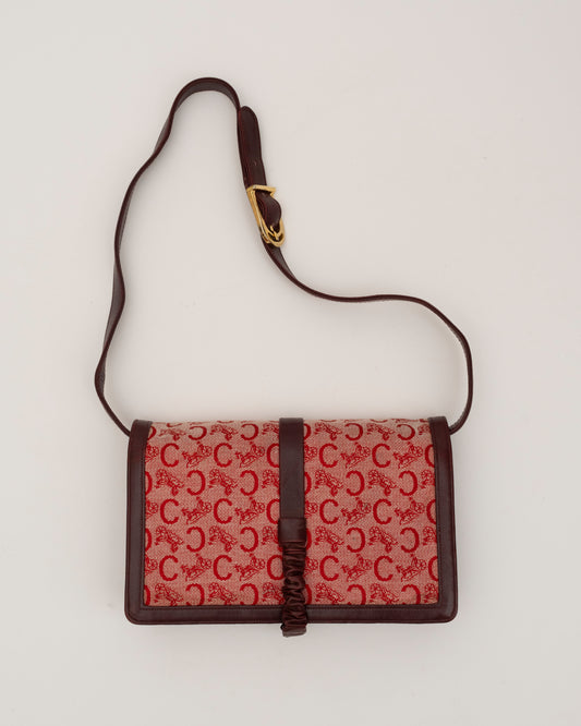 80s/90s CELINE Sulky C Red Shoulder Bag