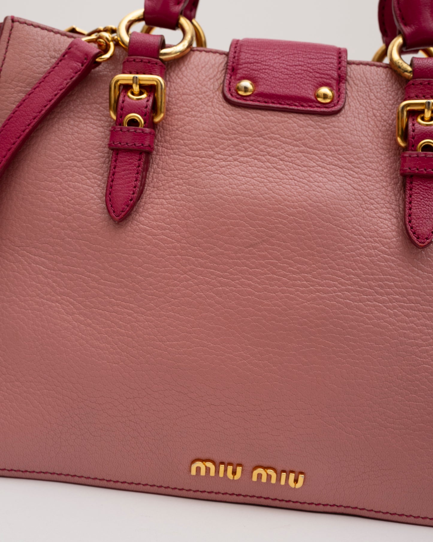 2000s MIU MIU Pink Color Block Top Handle Bag