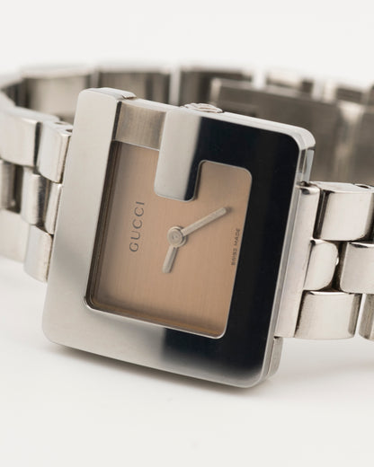 2000s GUCCI 3600L Silver Watch w/Bronze Dial