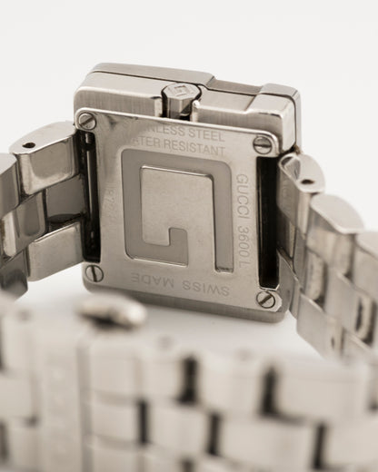 2000s GUCCI 3600L Silver Watch w/Bronze Dial