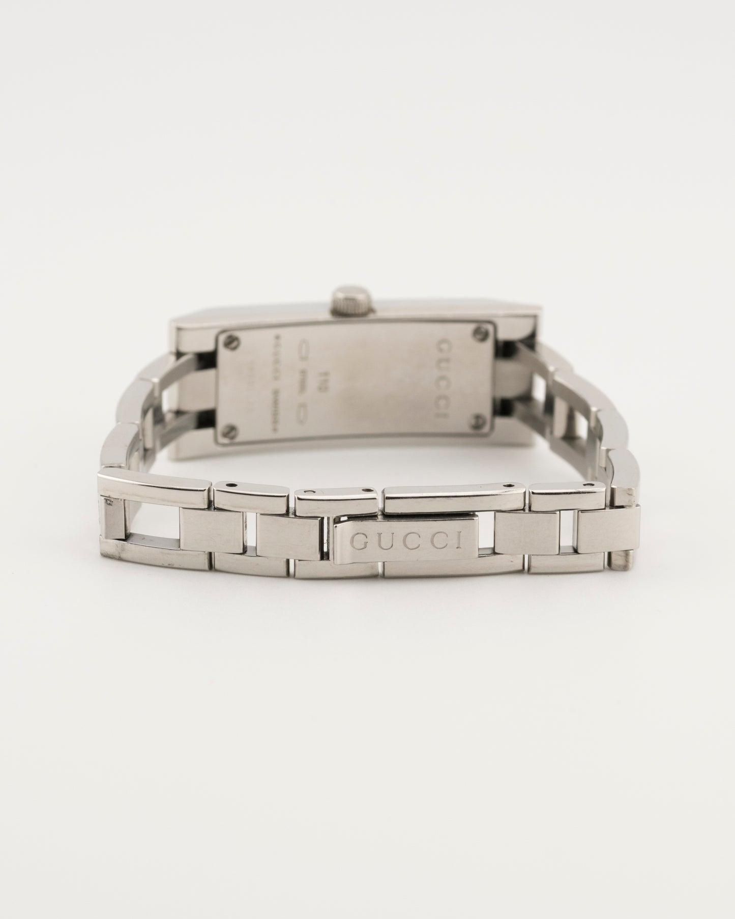 2000s GUCCI 110 Silver Pink GG Monogram Watch