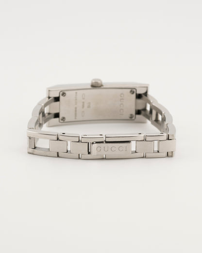 2000s GUCCI 110 Silver Pink GG Monogram Watch