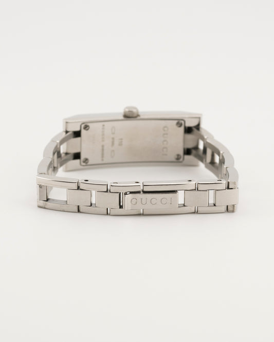 2000s GUCCI 110 Silver Pink GG Monogram Watch
