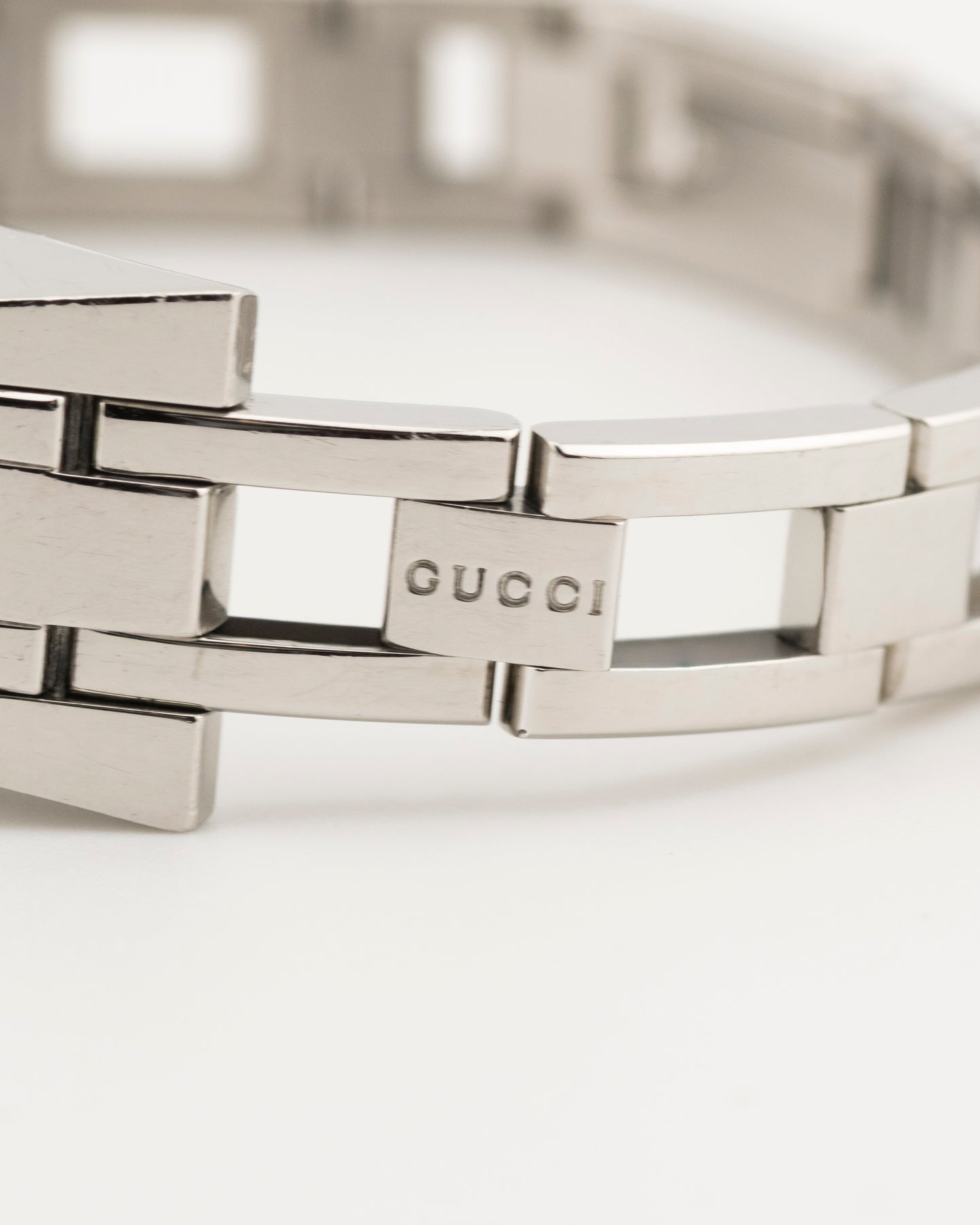 2000s GUCCI 110 Silver Pink GG Monogram Watch