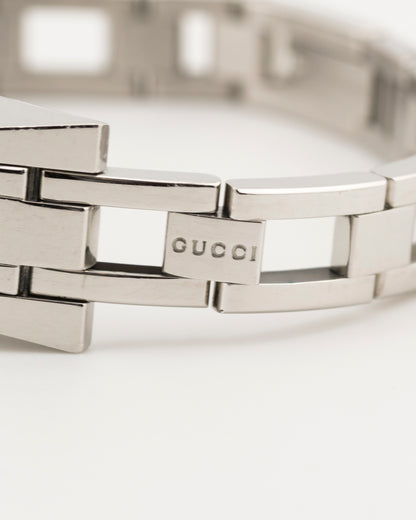 2000s GUCCI 110 Silver Pink GG Monogram Watch