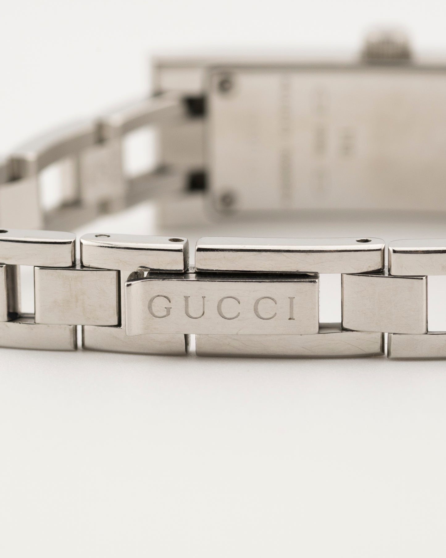 2000s GUCCI 110 Silver Pink GG Monogram Watch