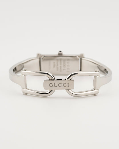 90s GUCCI 1500L Silver Roman Numeral Bangle Watch