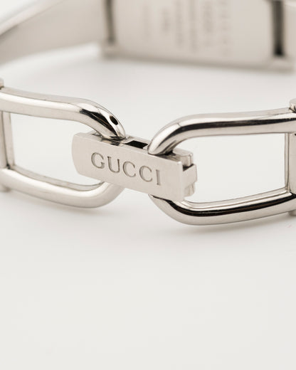 90s GUCCI 1500L Silver Roman Numeral Bangle Watch