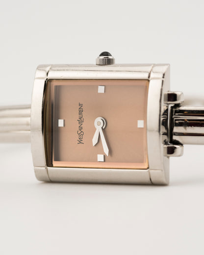 90s SAINT LAURENT Silver Bangle Watch