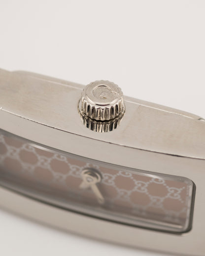 2000s GUCCI 3900L Silver GG Monogram Watch