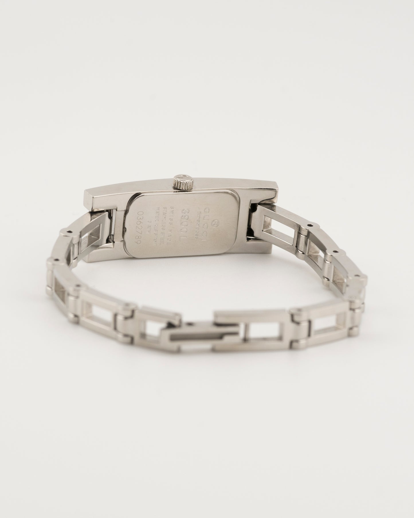 2000s GUCCI 3900L Silver GG Monogram Watch