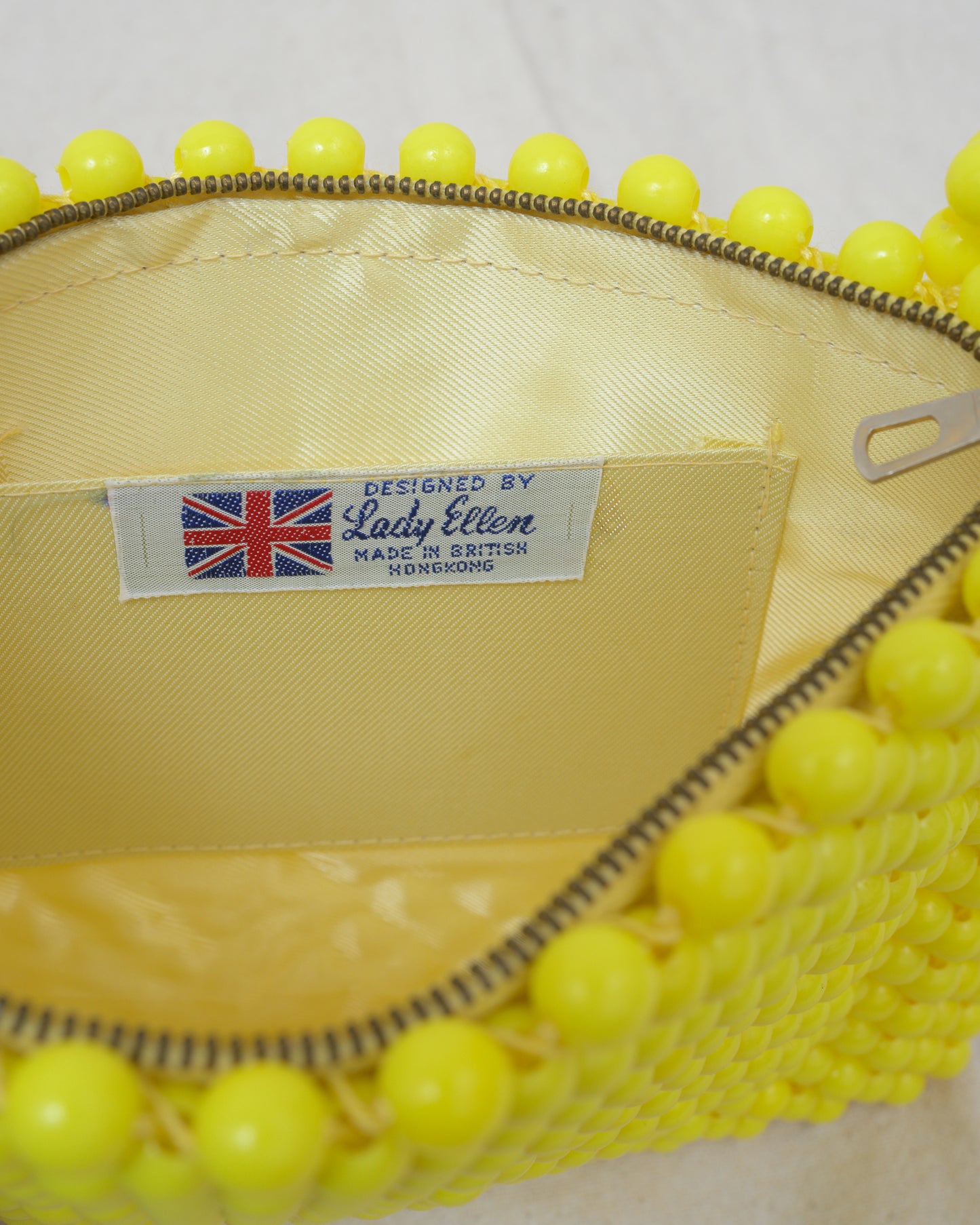 Vintage 1960 Yellow Beaded Bag