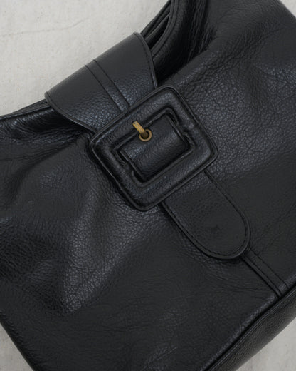 Vintage Black Leather Hobo Bag
