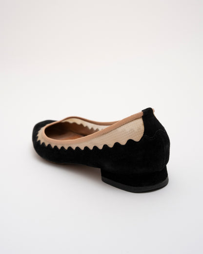 2000s CHLOE Suede Scalloped Ballet Flats (37.5)