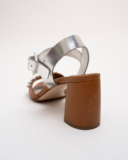 2000s MIU MIU Brown/Silver Crystal Heels (37)