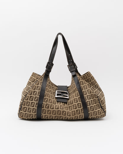 2000s FENDI Zucchino Buckle Hobo Bag