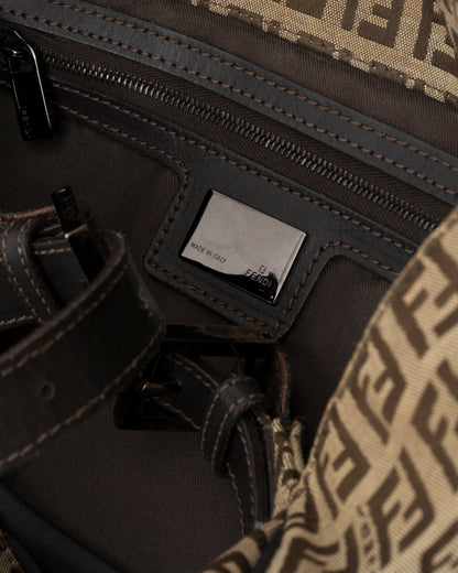 2000s FENDI Zucchino Buckle Hobo Bag