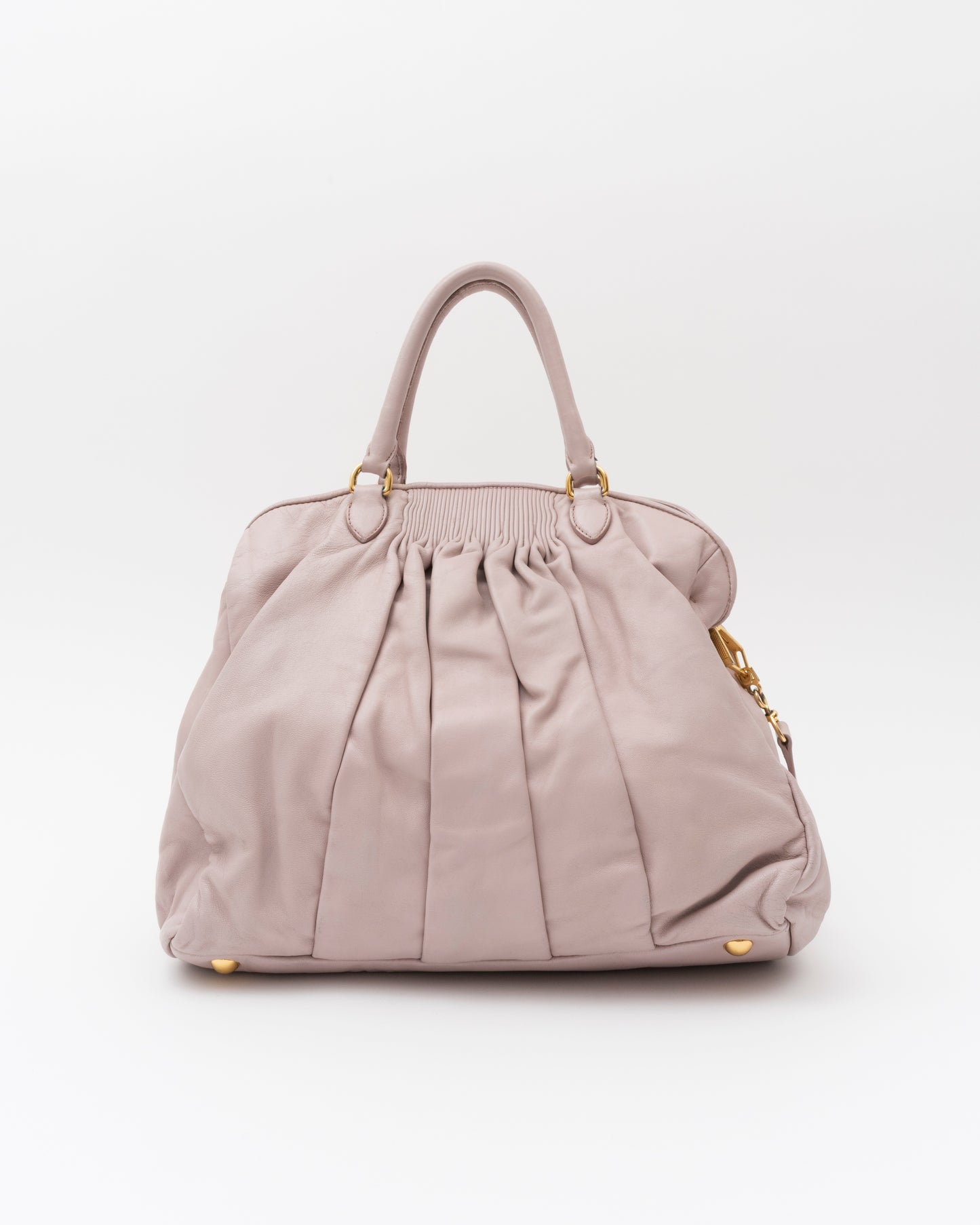 2000s MIU MIU Vitello Lux Pleated Lilac Bag