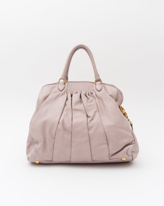 2000s MIU MIU Vitello Lux Pleated Lilac Bag