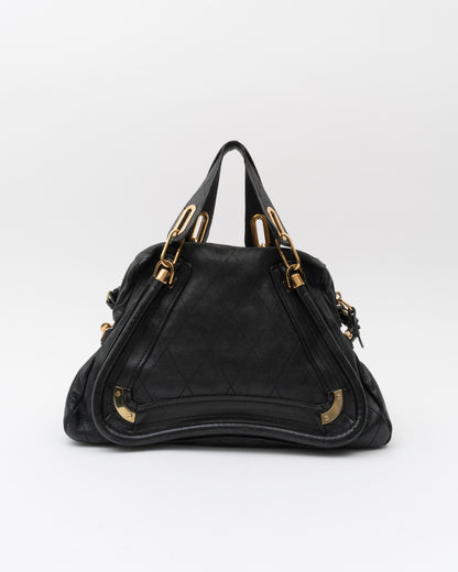 2000s CHLOE Black Quilted Paraty Bag