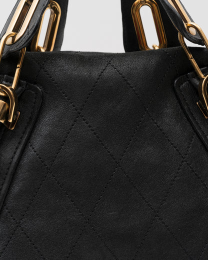 2000s CHLOE Black Quilted Paraty Bag
