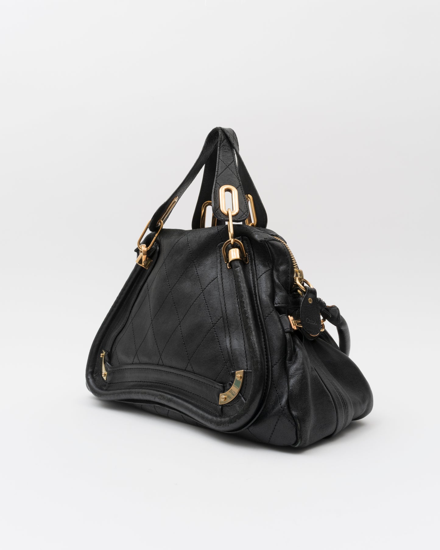 2000s CHLOE Black Quilted Paraty Bag