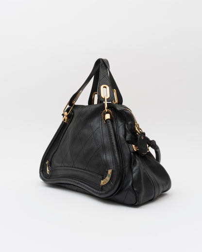 2000s CHLOE Black Quilted Paraty Bag