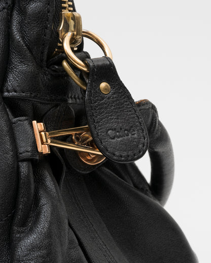 2000s CHLOE Black Quilted Paraty Bag