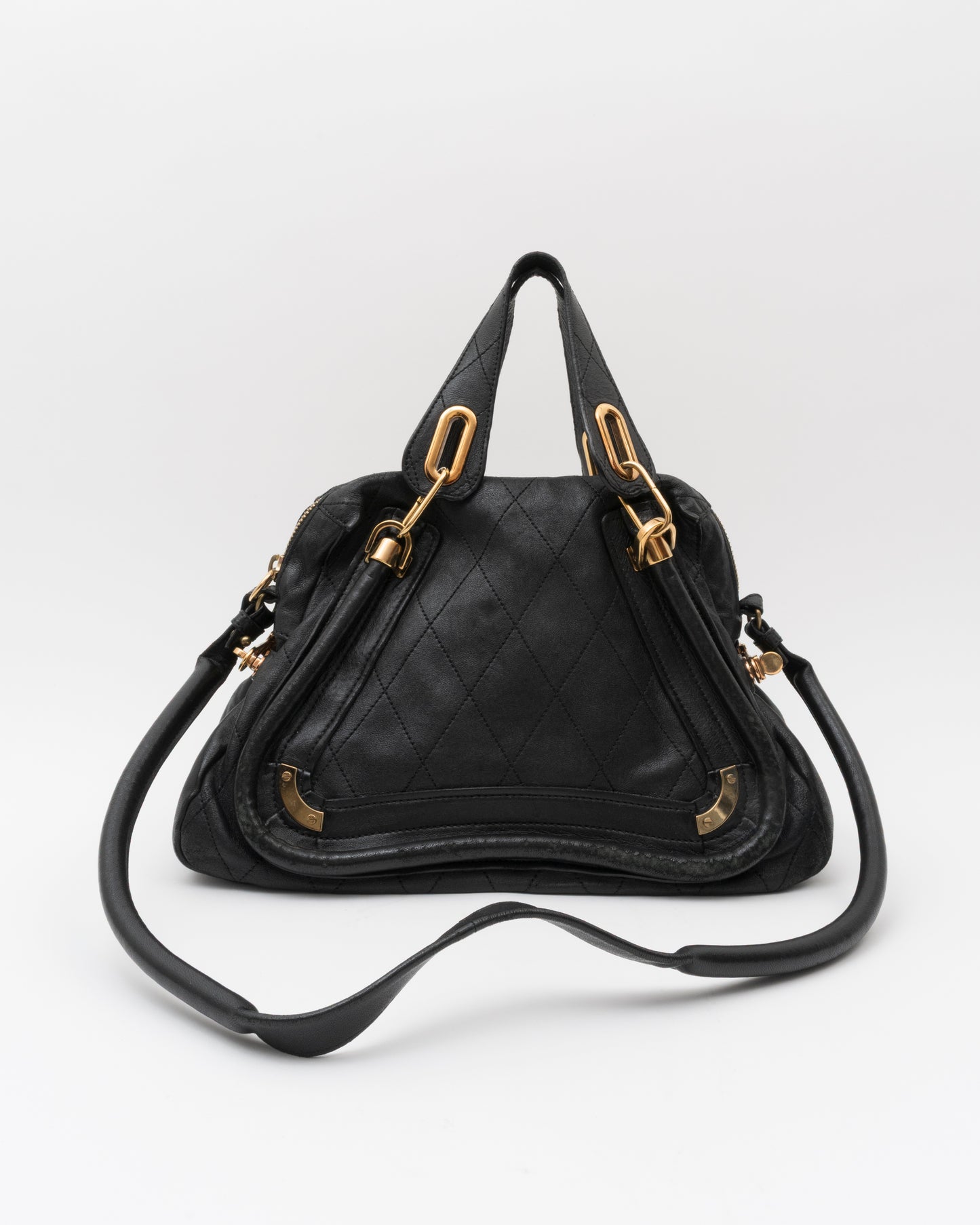 2000s CHLOE Black Quilted Paraty Bag