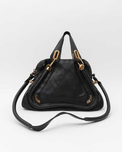 2000s CHLOE Black Quilted Paraty Bag