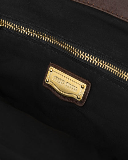 2000s MIU MIU Chocolate Matelasse Frame Bag